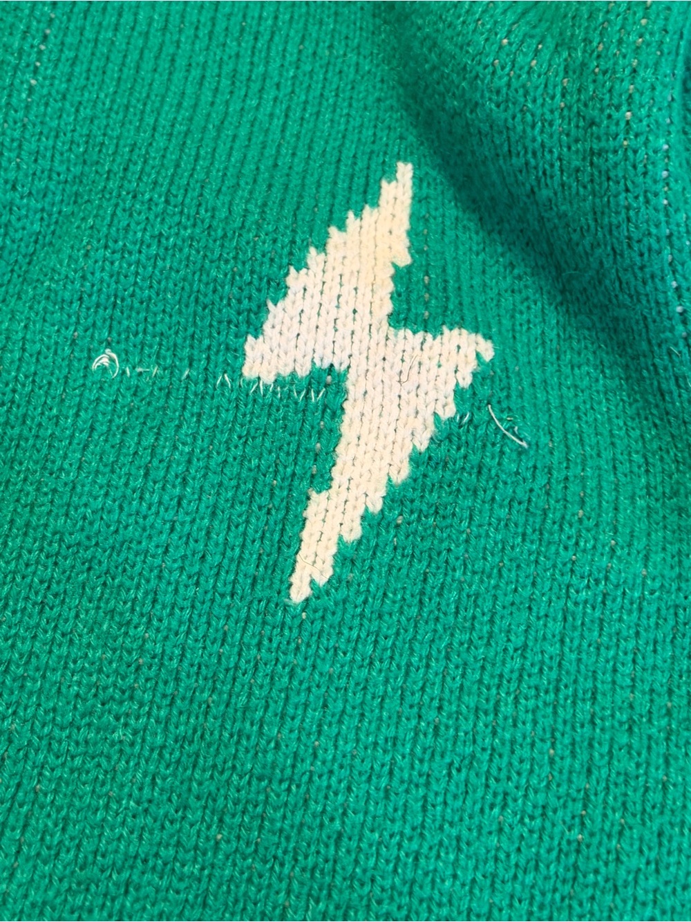 DRESSED IN LALA Green Lightning Bolt Sweater Size Small - Picture 5 of 5